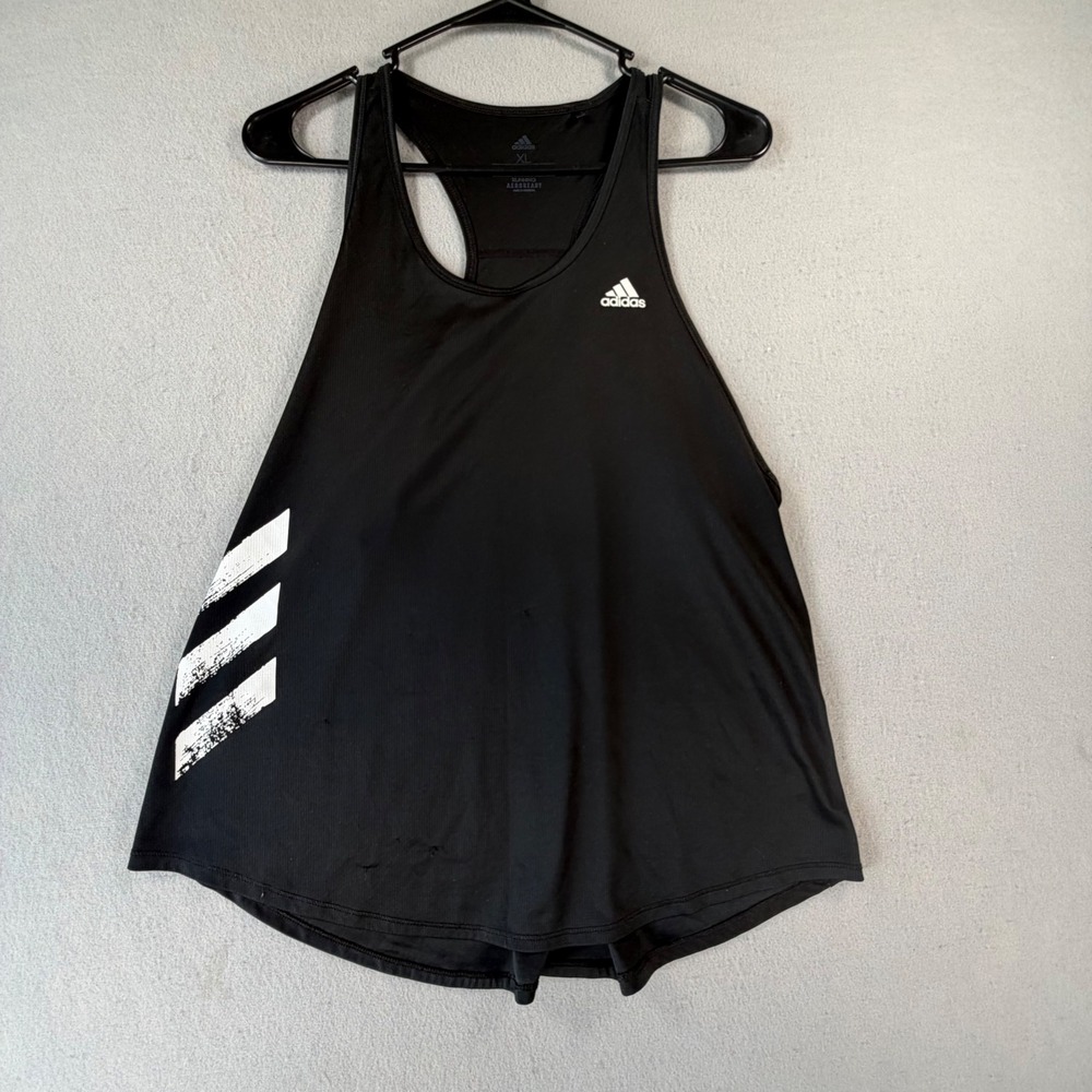 Adidas Womens XL Black Aeroready Running Tank Top Racerback Gym Workout Athletic